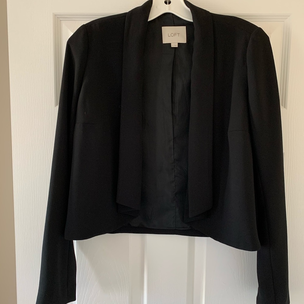 Ann Taylor Loft black waterfall jacket